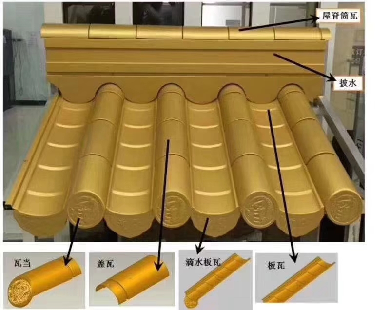 仿古筒瓦，铝镁锰材质筒瓦